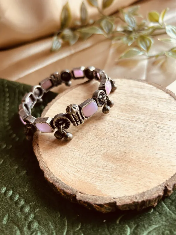 Pink_Brass_Bracelet_For_Women_|_Anti-Tarnish