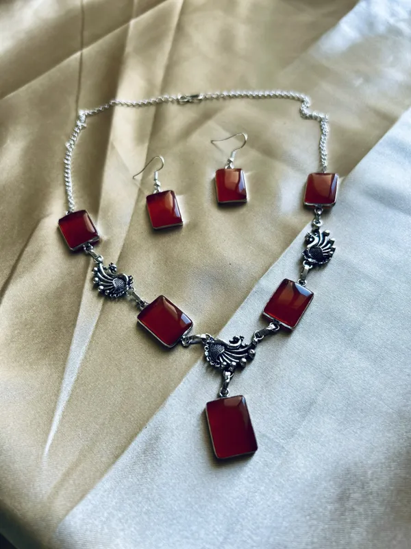 Maroon_Brass_Necklace_For_Women_|_Anti-Tarnish