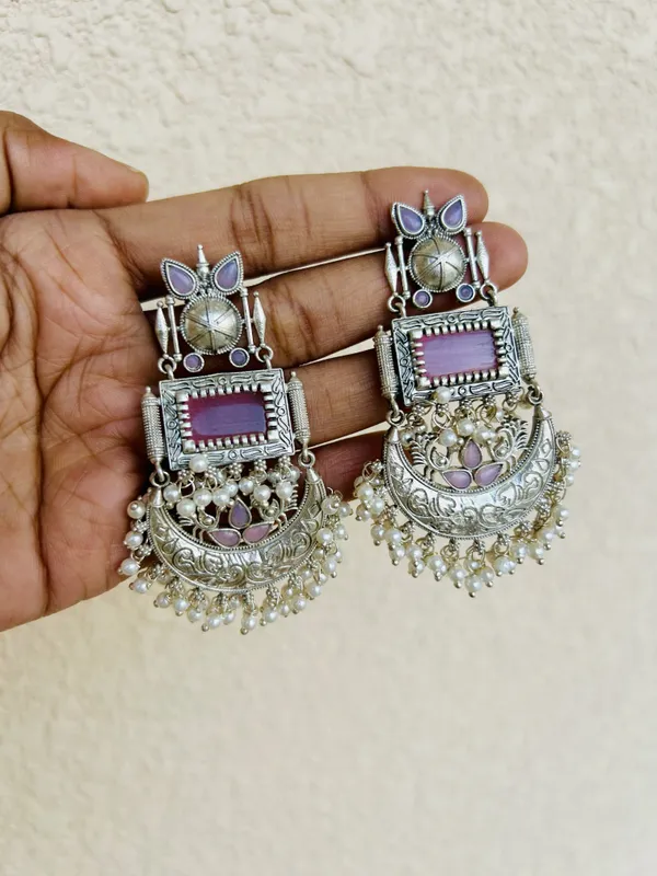 Pink_Brass_Earrings_For_Women_|_Anti-Tarnish