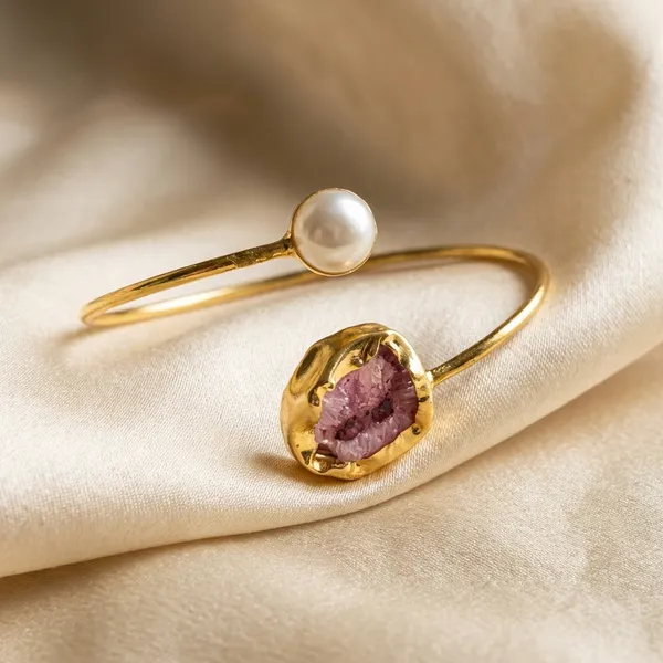 Pink_Brass_Bracelet_For_Women_|_Anti-Tarnish