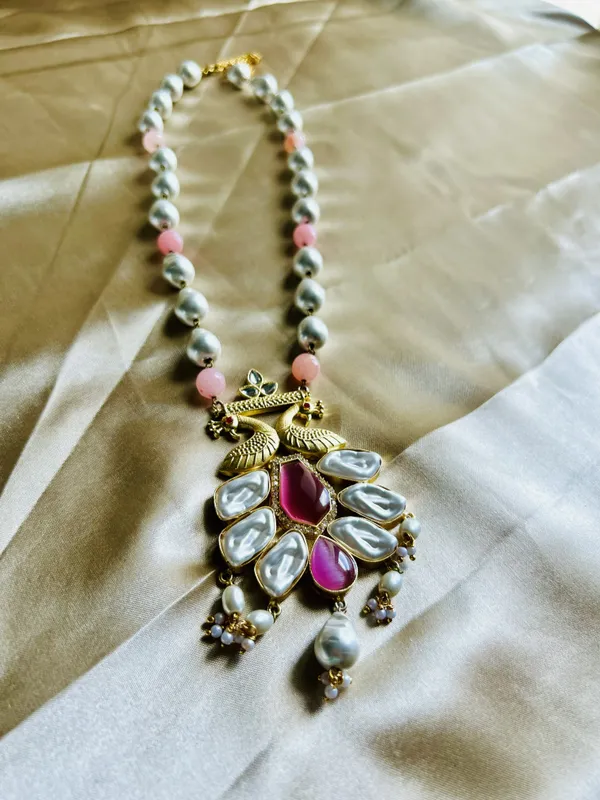 Pink_Brass_Necklace_For_Women_|_Anti-Tarnish