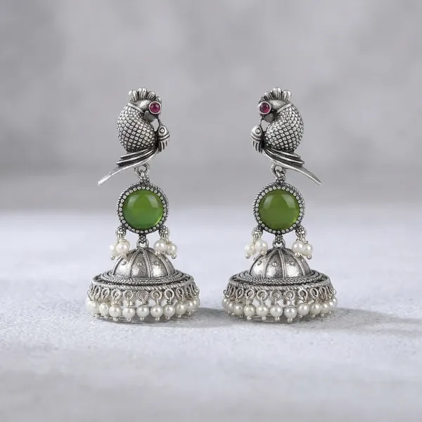Olive_Green_Brass_Earrings_For_Women_|_Anti-Tarnish