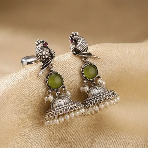 Olive_Green_Brass_Earrings_For_Women_|_Anti-Tarnish