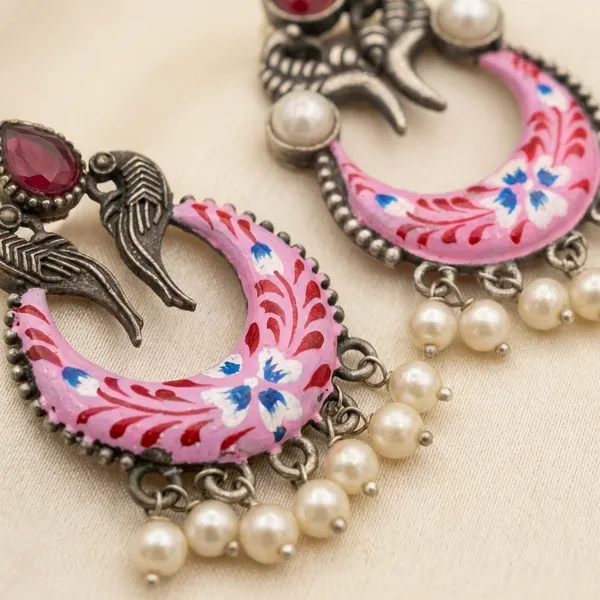 Pink_Brass_Earrings_For_Women_|_Anti-Tarnish