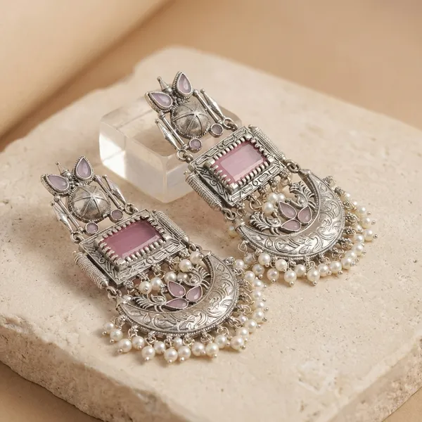 Pink_Brass_Earrings_For_Women_|_Anti-Tarnish