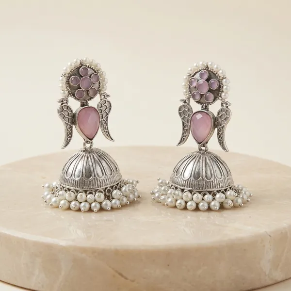 Pink_Brass_Earrings_For_Women_|_Anti-Tarnish