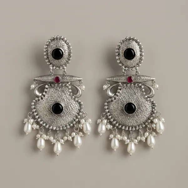 Black_Silver_Brass_Earrings_For_Women_|_Anti-Tarnish