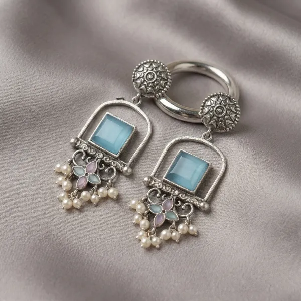 Blue_Brass_Earrings_For_Women_|_Anti-Tarnish