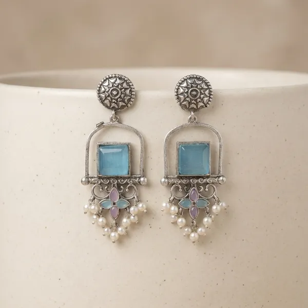 Blue_Brass_Earrings_For_Women_|_Anti-Tarnish