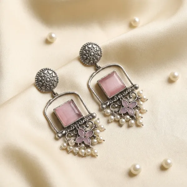 Pink_Brass_Earrings_For_Women_|_Anti-Tarnish