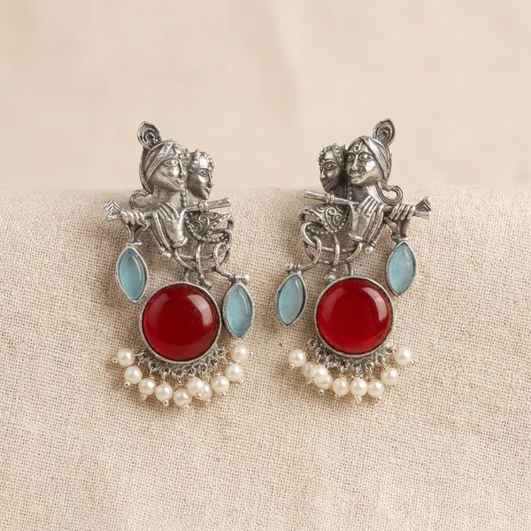 Red_And_Blue_Brass_Earrings_For_Women_|_Anti-Tarnish