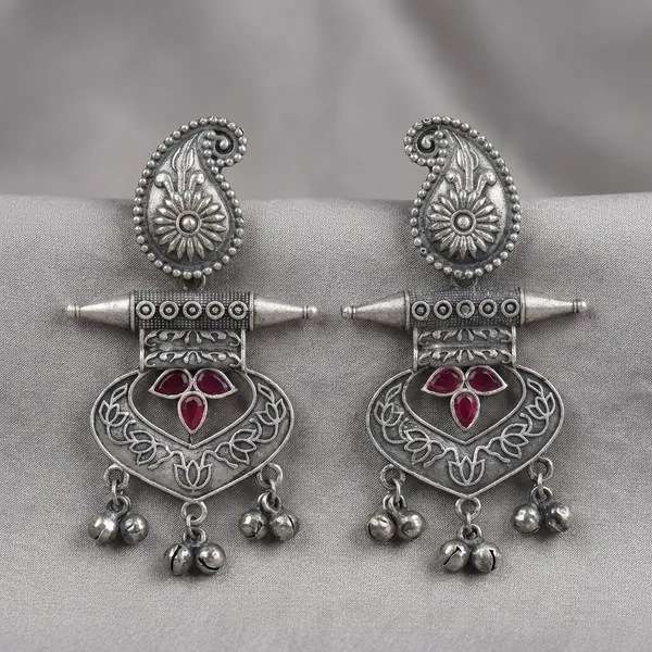 Red_Silver_Brass_Earrings_For_Women_|_Anti-Tarnish