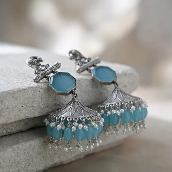 Blue_Brass_Earrings_For_Women_|_Anti-Tarnish