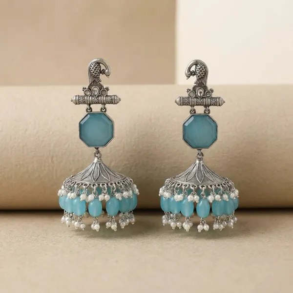 Blue_Brass_Earrings_For_Women_|_Anti-Tarnish