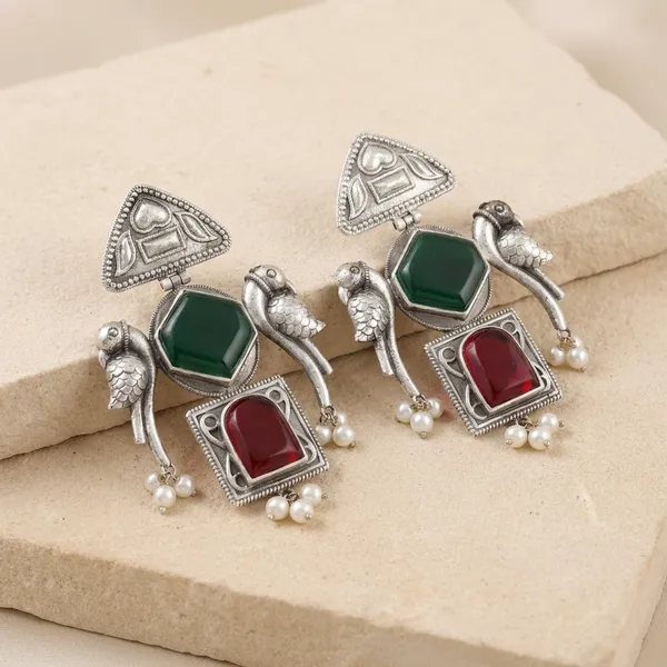 Red_And_Green_Brass_Earrings_For_Women_|_Anti-Tarnish