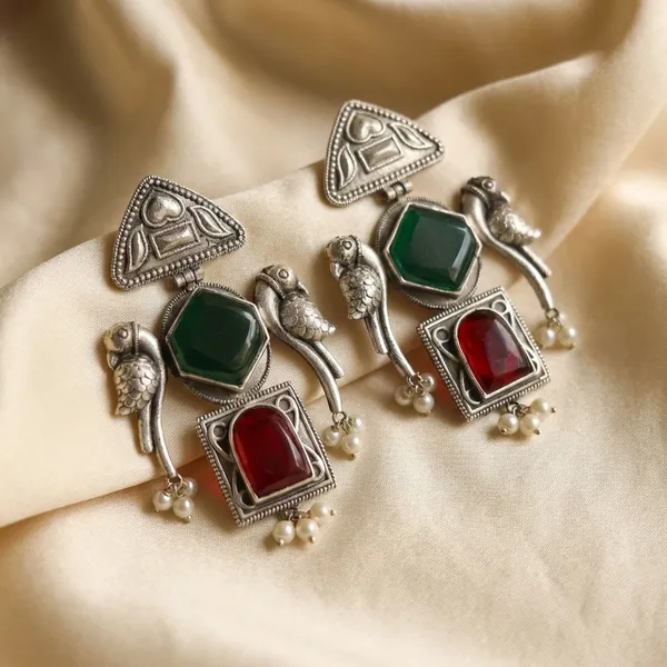 Red_And_Green_Brass_Earrings_For_Women_|_Anti-Tarnish