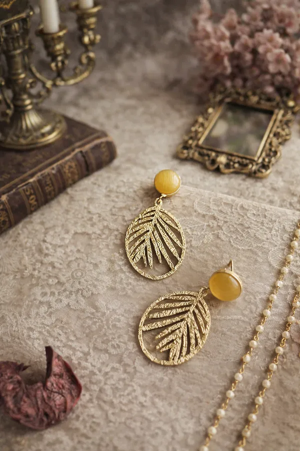 Yellow_Brass_Earrings_For_Women_|_Anti-Tarnish