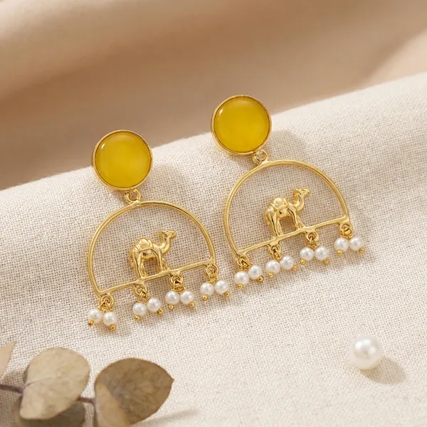 Yellow_Brass_Earrings_For_Women_|_Anti-Tarnish
