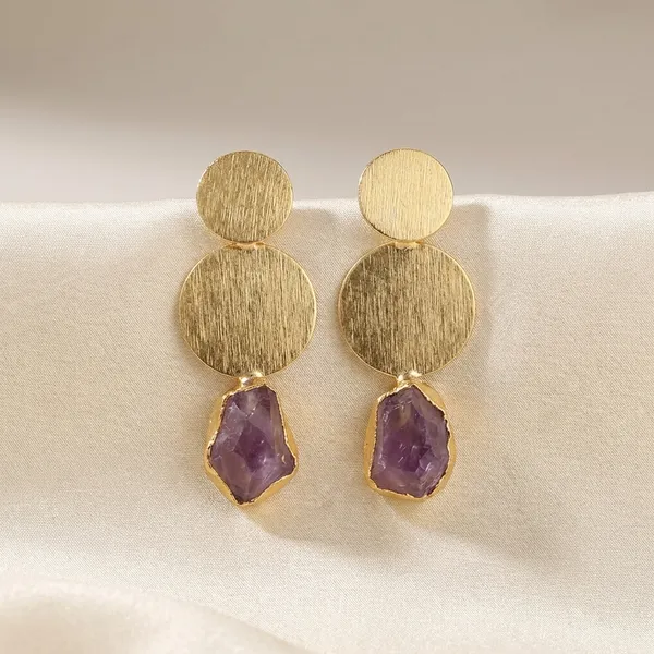 Purple_Golden_Brass_Earrings_For_Women_|_Anti-Tarnish