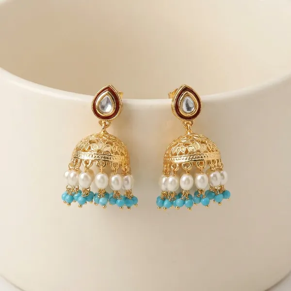Blue_And_White_Brass_Earrings_For_Women_|_Anti-Tarnish