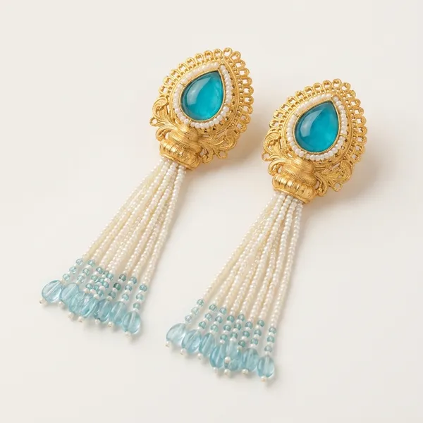 Blue_And_White_Brass_Earrings_For_Women_|_Anti-Tarnish