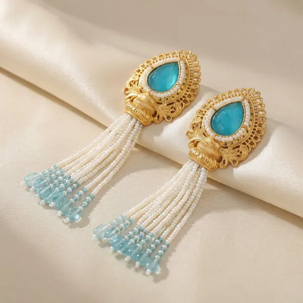 Blue_And_White_Brass_Earrings_For_Women_|_Anti-Tarnish
