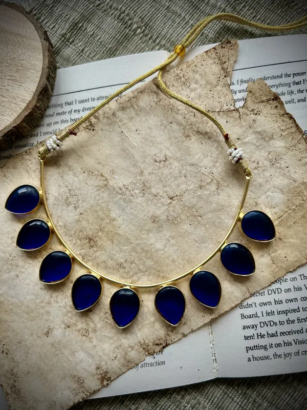 Navy_Blue_Brass_Necklace_For_Women_|_Anti-Tarnish