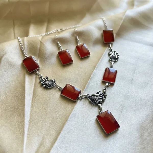 Maroon_Brass_Necklace_For_Women_|_Anti-Tarnish