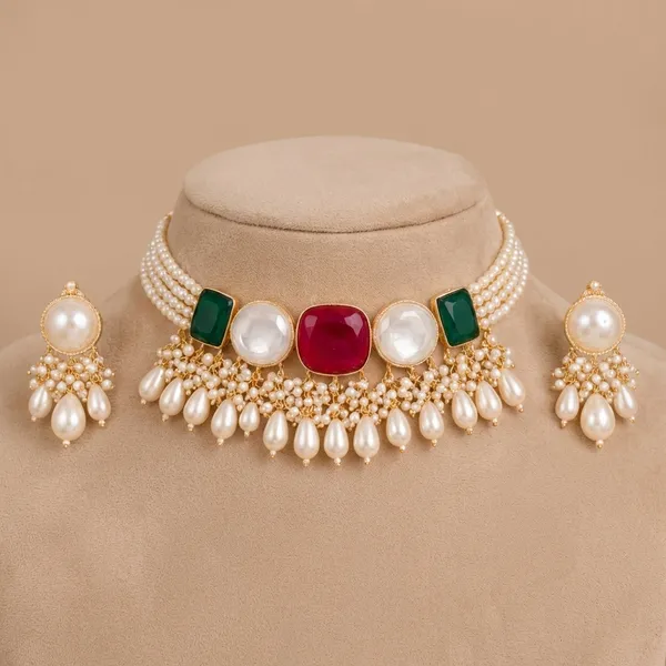 Red_And_Green_Brass_Necklace_For_Women_|_Anti-Tarnish