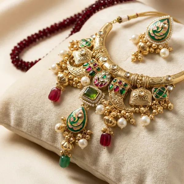 Red_And_Green_Brass_Necklace_For_Women_|_Anti-Tarnish
