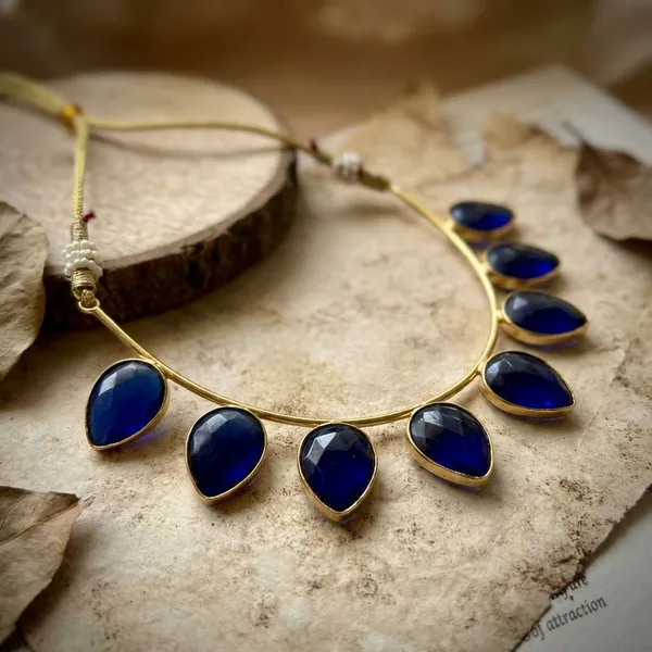 Navy_Blue_Brass_Necklace_For_Women_|_Anti-Tarnish