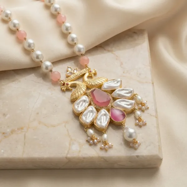 Pink_Brass_Necklace_For_Women_|_Anti-Tarnish