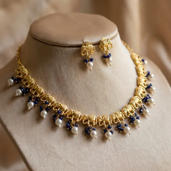 Navy_Blue_Brass_Necklace_For_Women_|_Anti-Tarnish