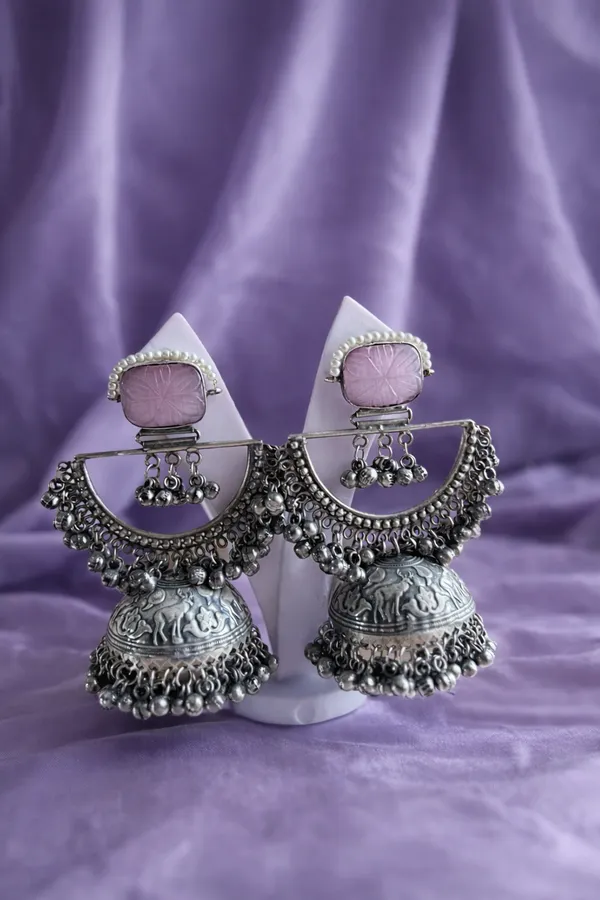 Pink_Silver_Brass_Earrings_For_Women_|_Anti-Tarnish