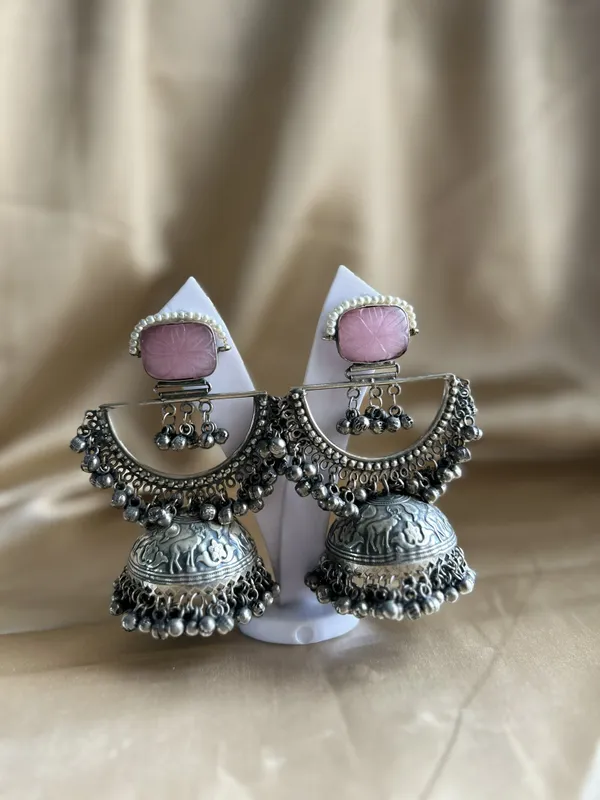 Pink_Silver_Brass_Earrings_For_Women_|_Anti-Tarnish