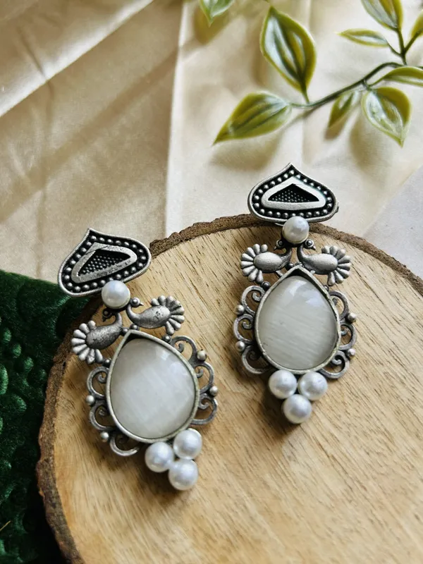 White_Silver_Brass_Earrings_For_Women_|_Anti-Tarnish