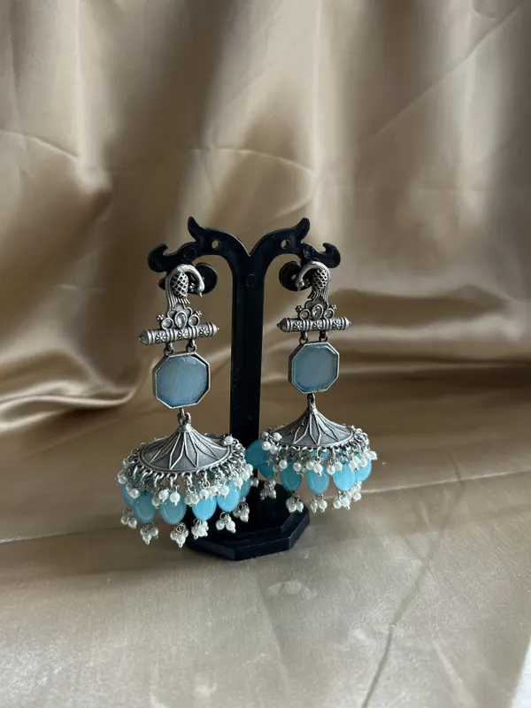 Blue_Brass_Earrings_For_Women_|_Anti-Tarnish