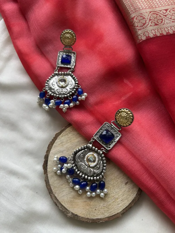 Blue_Brass_Earrings_For_Women_|_Anti-Tarnish