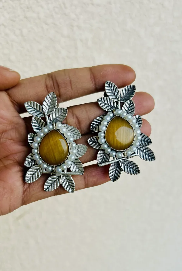 Yellow_Silver_Brass_Earrings_For_Women_|_Anti-Tarnish