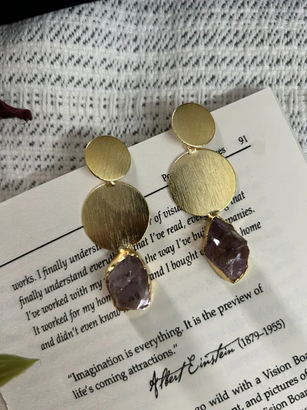 Purple_Golden_Brass_Earrings_For_Women_|_Anti-Tarnish