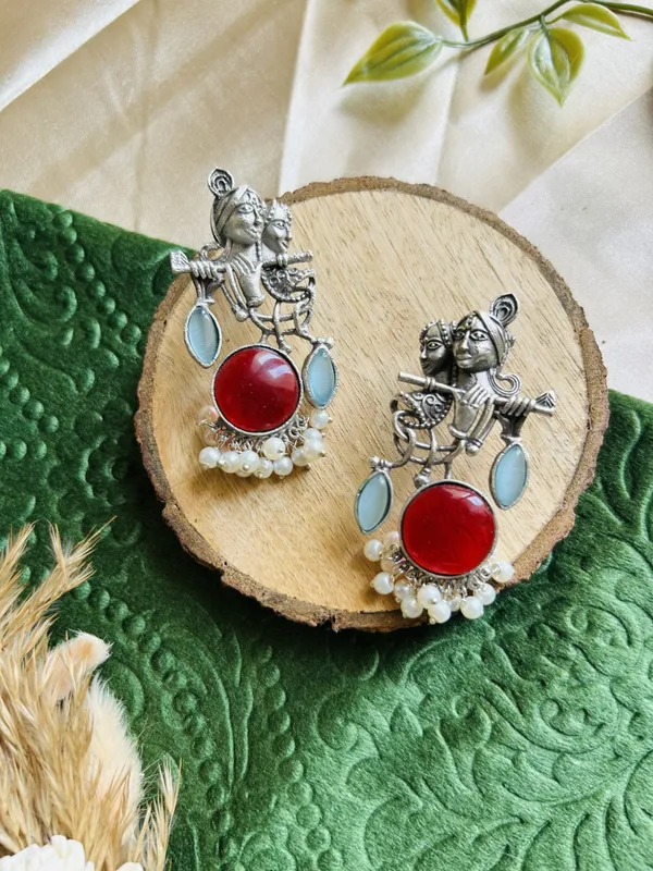 Red_And_Blue_Brass_Earrings_For_Women_|_Anti-Tarnish