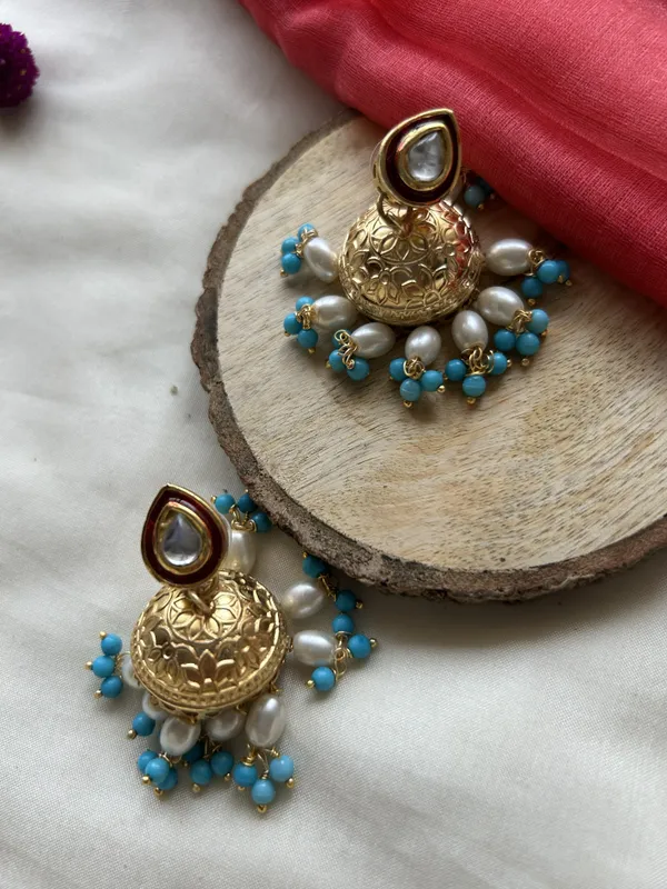 Blue_And_White_Brass_Earrings_For_Women_|_Anti-Tarnish