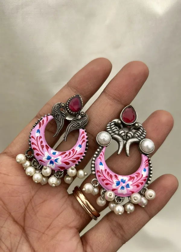 Pink_Brass_Earrings_For_Women_|_Anti-Tarnish