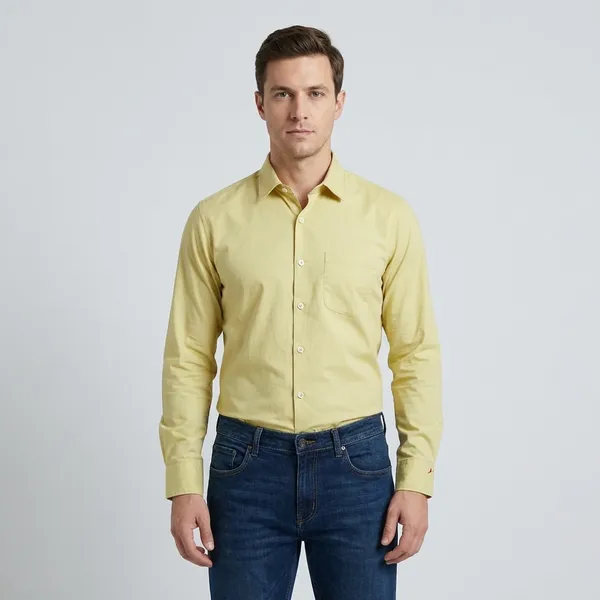 Mustard_Yellow_Cotton_Satin_Finish_Formal_Shirt_For_Men