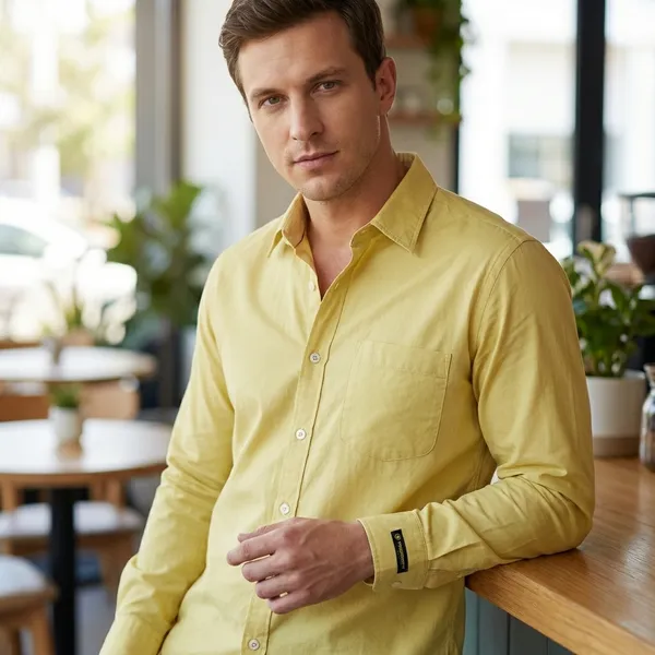 Mustard_Yellow_Cotton_Satin_Finish_Formal_Shirt_For_Men
