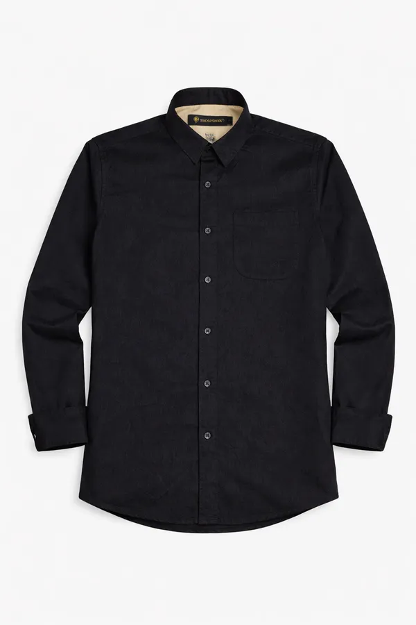 Black_Cotton_Satin_Finish_Formal_Shirt_For_Men