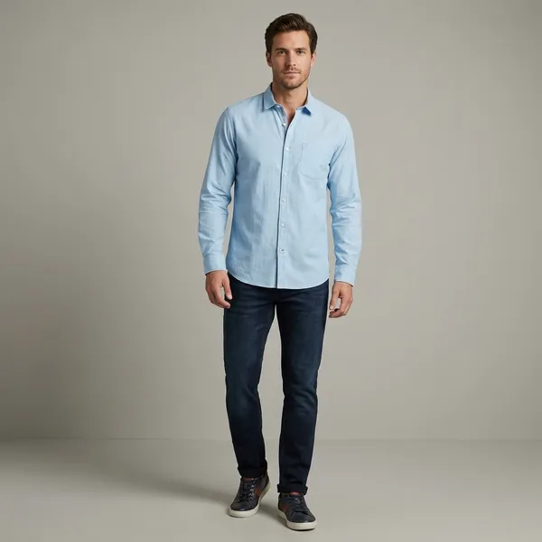 Blue_Cotton_Blend_Casual_Shirt_For_Men