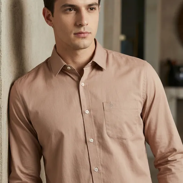 Copper_Cotton_Satin_Finish_Casual_Shirt_For_Men
