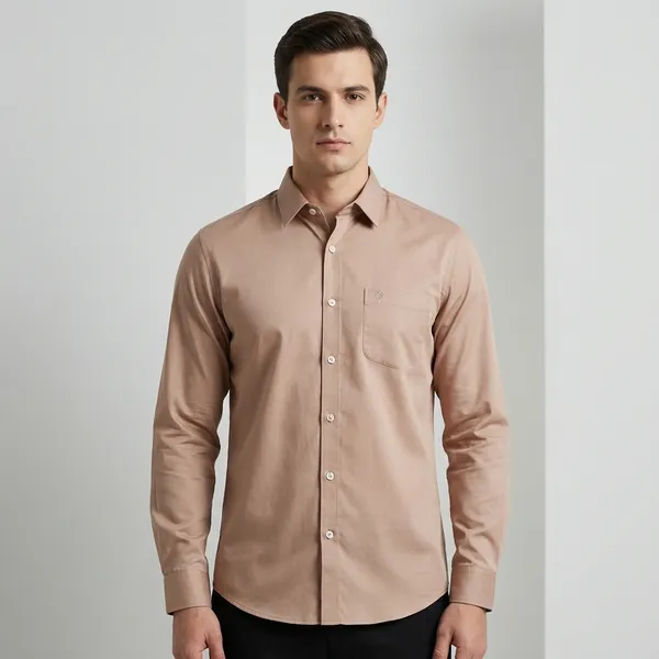 Copper_Cotton_Satin_Finish_Casual_Shirt_For_Men