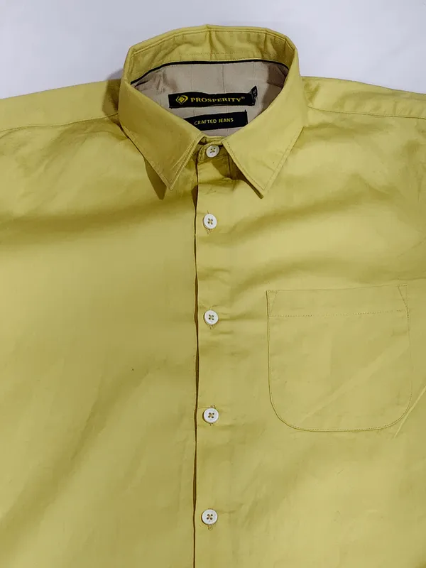 Mustard_Yellow_Cotton_Satin_Finish_Formal_Shirt_For_Men